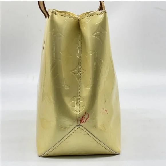 Authentic Louis Vuitton Vernis Yellow Reade PM Hand Bag with LV luggage tag - Picture 15 of 16